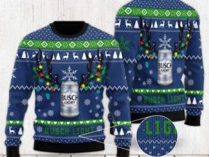 Busch Light Ugly Christmas Sweater Holiday Gift - Image 1