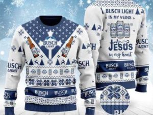 Busch Light Ugly Christmas Sweater Unisex Holiday Gift - Image 1