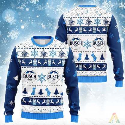 busch light ugly christmas sweater with full size holiday gift 1 Busch Light Ugly Christmas Sweater With Full Size Holiday Gift - Image 1