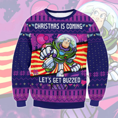 buzz toy story ugly christmas sweater 1 Buzz Toy Story Ugly Christmas Sweater - Image 1