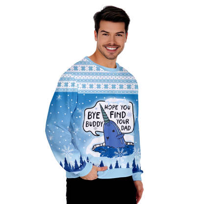 bye buddy hope you find your dad funny ugly christmas sweater 2 Bye Buddy Hope You Find Your Dad Funny Ugly Christmas Sweater - Image 2