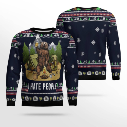 camping i hate people ugly christmas sweater 2 Camping I Hate People Ugly Christmas Sweater - Image 2