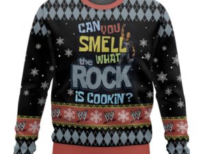 Can You Smell What The Rock Is Cooking The Rock Ugly Christmas Sweater - Image 1