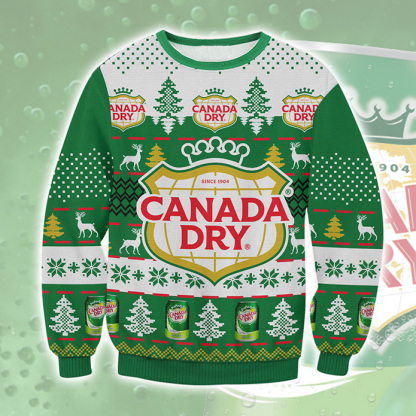 canada dry ginger ale ugly christmas sweater 1 Canada Dry Ginger Ale Ugly Christmas Sweater - Image 1