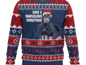Captain America Ugly Christmas Sweater Holiday Gift Holiday Gift - Image 1