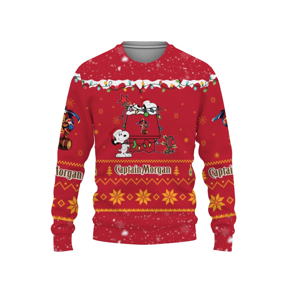 captain morgan american merry christmas snoopy house cute fan gift 3d sweatshirt 1 Captain Morgan American Merry Christmas, Snoopy House Cute Fan Gift-3D Sweatshirt - Image 1