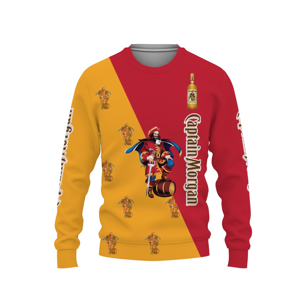 captain morgan and pattern logo 3d sweatshirt 1 Captain Morgan And Pattern Logo-3D Sweatshirt - Image 1