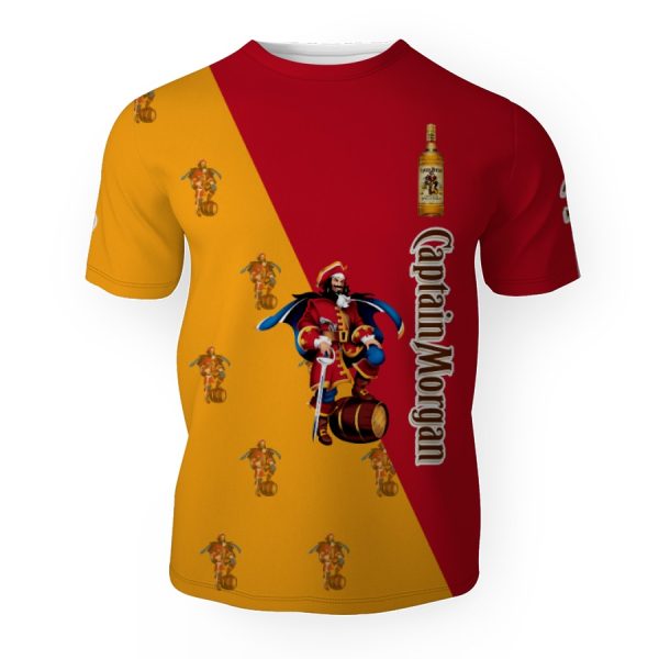 Captain Morgan And Pattern Logo-3D Unisex T-Shirt - Image 1