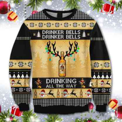 captain morgan drinker bells ugly christmas sweater holiday gift 1 Captain Morgan Drinker Bells Ugly Christmas Sweater Holiday Gift - Image 1