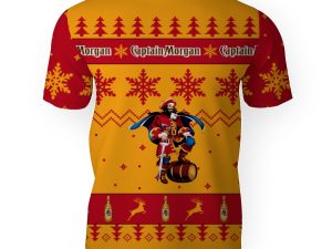 Captain Morgan Merry Christmas Unisex Gift Fan-3D Unisex T-Shirt - Image 1