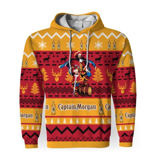 Captain Morgan Shirts For Men With Vintage For Sale-3D Unisex Hoodie - Image 1