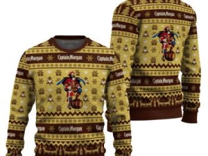Captain Morgan Snowing Christmas Ugly Christmas Sweater - Image 1