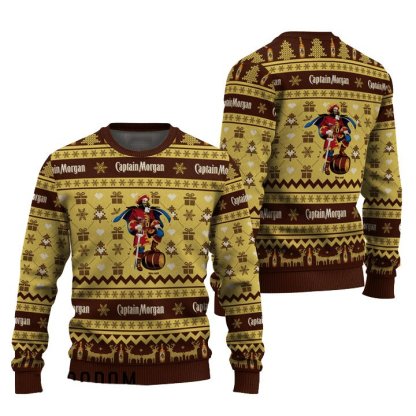 captain morgan snowing christmas ugly christmas sweater 1 Captain Morgan Snowing Christmas Ugly Christmas Sweater - Image 1