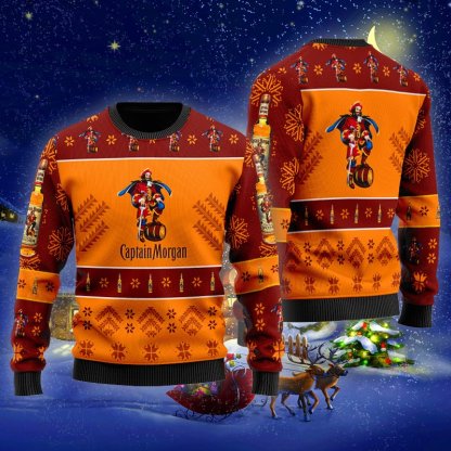 captain morgan xmas ugly christmas sweater 1 Captain Morgan Xmas Ugly Christmas Sweater - Image 1