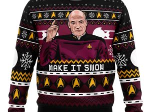 Captain Picard St Ugly Christmas Sweater - Image 1