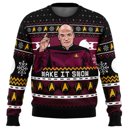 captain picard st ugly christmas sweater 1 Captain Picard St Ugly Christmas Sweater - Image 1