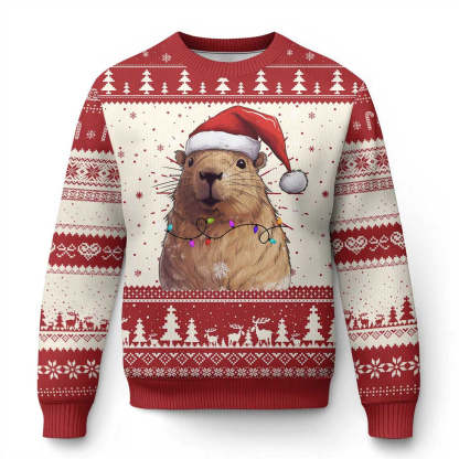 capybara christmas ugly christmas sweater funny santa capy meme xmas vibe 1 Capybara Christmas Ugly Christmas Sweater Funny Santa Capy Meme Xmas Vibe - Image 1