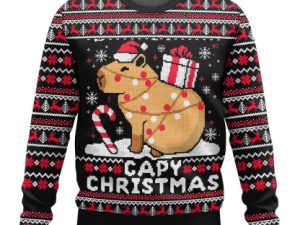Capybara Ugly Christmas Sweater - Image 1