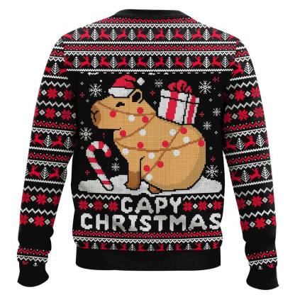 capybara ugly christmas sweater 2 Capybara Ugly Christmas Sweater - Image 2