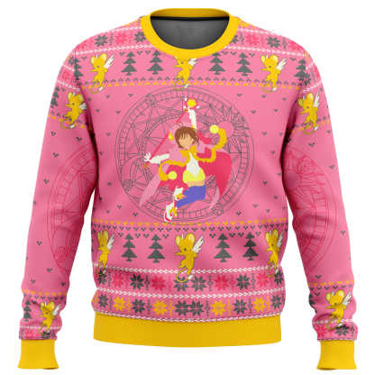cardcaptor sakura ugly christmas sweater 1 Cardcaptor Sakura Ugly Christmas Sweater - Image 1