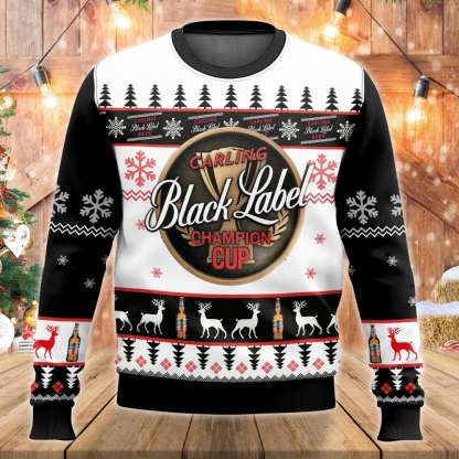 carling black label beer ugly christmas sweater 1 Carling Black Label Beer Ugly Christmas Sweater - Image 1