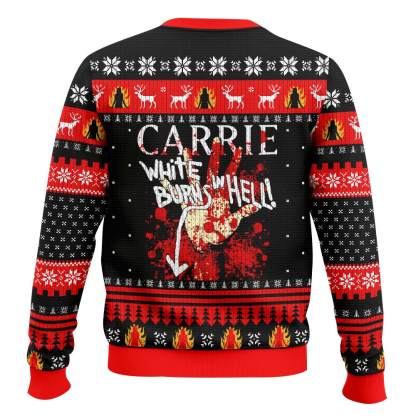 carrie white carrie ugly christmas sweater holiday gift 2 Carrie White Carrie Ugly Christmas Sweater Holiday Gift - Image 2