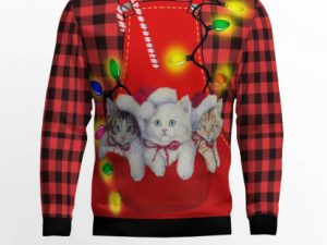 Cat Pocket Christmas Ugly Christmas Sweater - Image 1