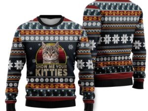 Cat Show Me Your Kitties Ugly Christmas Sweater - Image 1