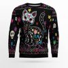 Cat Sugar Skull Ugly Christmas Sweater - Image 1