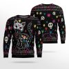 Cat Sugar Skull Ugly Christmas Sweater - Image 2