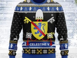 Celestine V Coat Of Arms Ugly Christmas Sweater - Image 1