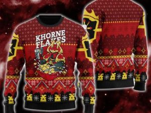 Chaos Khorne Flakes Iconic Ugly Christmas Sweater - Image 1