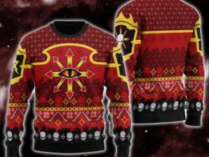 Chaos Reigns Khorne Iconic Ugly Christmas Sweater - Image 1