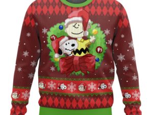 Charlie Brown And Snoopy Ugly Christmas Sweater Holiday Gift - Image 1