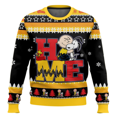 charlie brown and snoopy ugly christmas sweater xmas gift 1 Charlie Brown And Snoopy Ugly Christmas Sweater Xmas Gift - Image 1