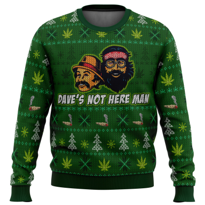 cheech and chong ugly christmas sweater 1 Cheech And Chong Ugly Christmas Sweater - Image 1
