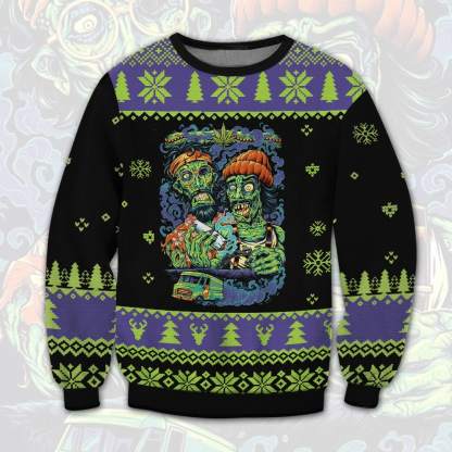 cheech chong ugly christmas sweater 1 Cheech Chong Ugly Christmas Sweater - Image 1