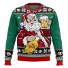 Cheers To Santa And Beer Christmas Ugly Christmas Sweater - Image 1