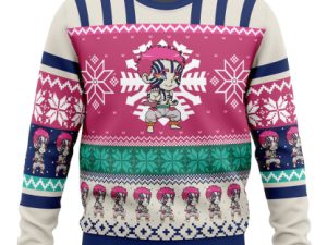 Chibi Christmas Akaza Slayer Ugly Christmas Sweater - Image 1