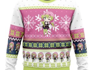 Chibi Christmas Mitsuri Kanroji Slayer Ugly Christmas Sweater - Image 1