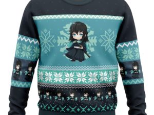 Chibi Christmas Muichiro Tokito Slayer Ugly Christmas Sweater - Image 1