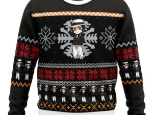 Chibi Christmas Muzan Kibutsuji Slayer Ugly Christmas Sweater - Image 1