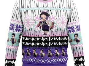 Chibi Christmas Shinobu Kocho Slayer Ugly Christmas Sweater - Image 1