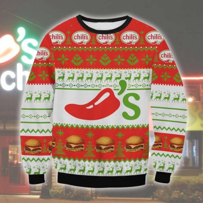 chilis ugly christmas sweater 1 Chilis Ugly Christmas Sweater - Image 1