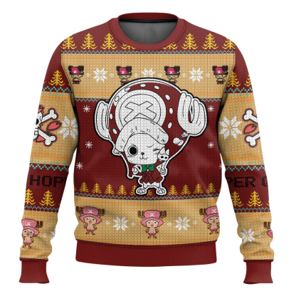 chopper one piece ugly christmas sweater 1 Chopper One Piece Ugly Christmas Sweater - Image 1