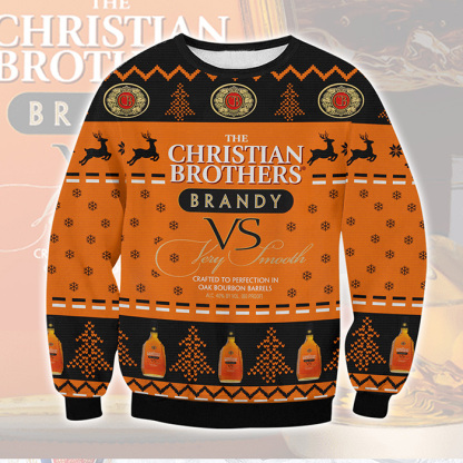 christian brothers brandy ugly christmas sweater 1 Christian Brothers Brandy Ugly Christmas Sweater - Image 1