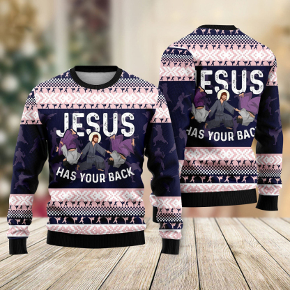 christian has your back jiu jitsu ugly christmas sweater 2 Christian Has Your Back Jiu Jitsu Ugly Christmas Sweater - Image 2