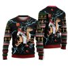 Christian Riding Reindeer Black Ugly Christmas Sweater - Image 1