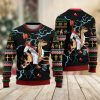 Christian Riding Reindeer Black Ugly Christmas Sweater - Image 2