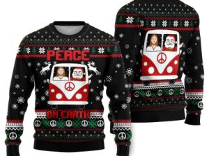 Christian Santa Peace On Earth Ugly Christmas Sweater - Image 1